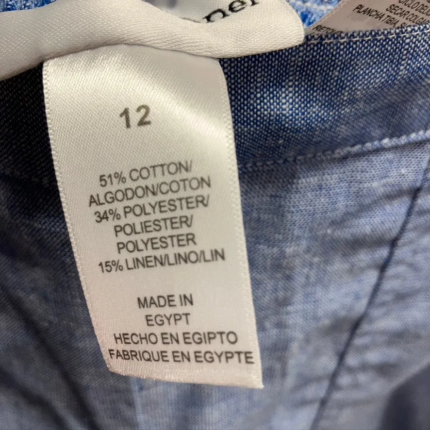 Alfred Dunner Classic Fit Pant Womens 12 Linen Blend Lightweight White Lotus New - Image 9