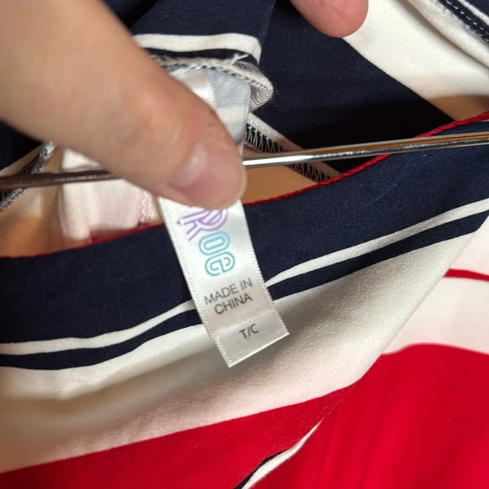 NEW Lularoe TC Tall & Curvy Blue Red White Stripe 4th of July Leggings Sz 12-18 - Image 3