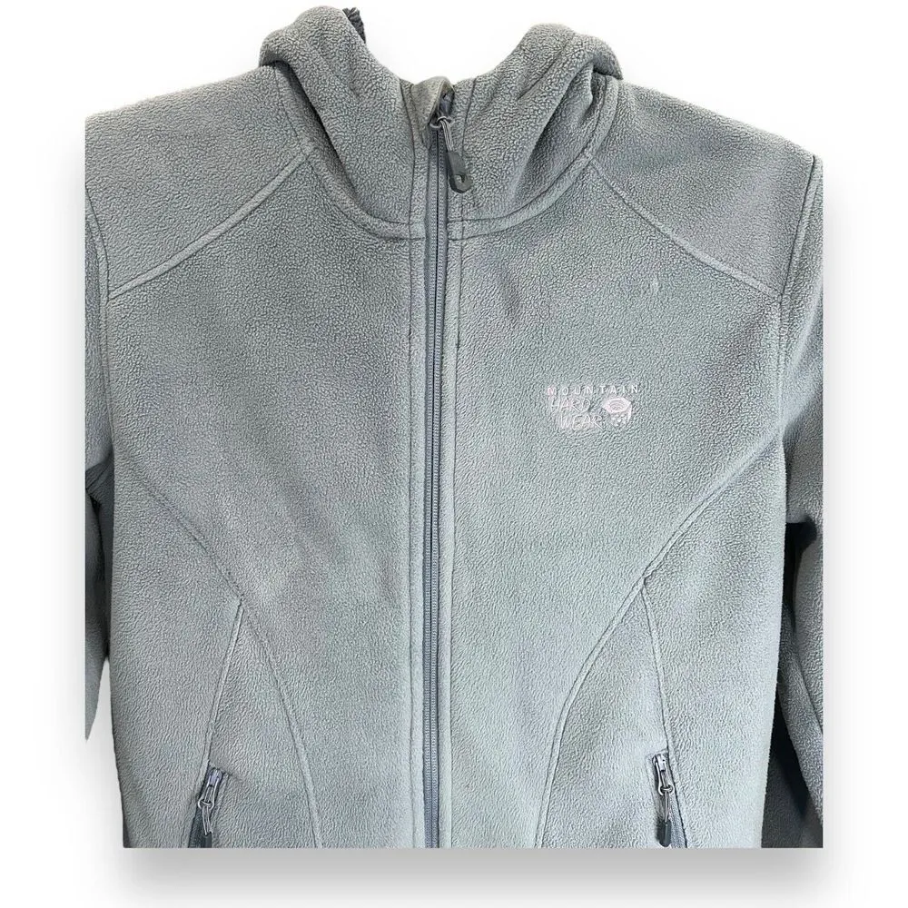 Mountain Hardwear Hoodie Jacket Womens Medium Blue Monkey Fleece Lined Pockets - Image 2
