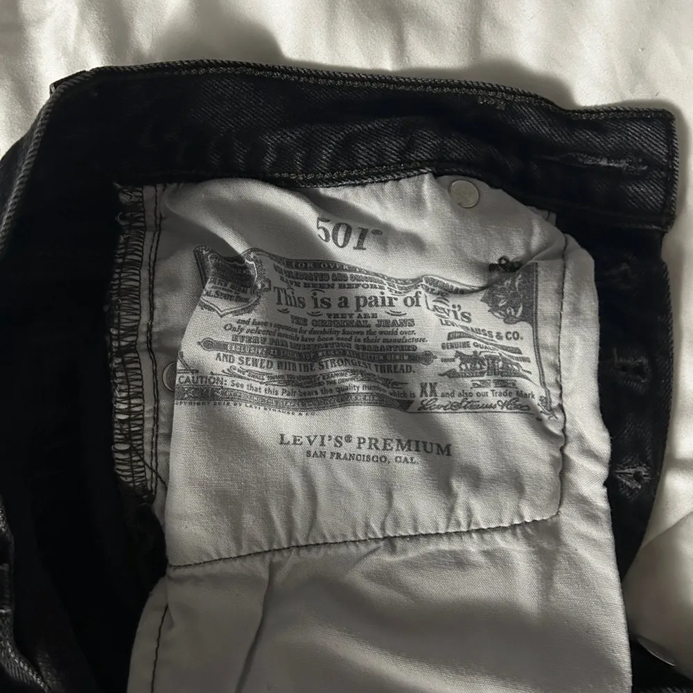 Levi's Black Distressed Jean Shorts - Image 3