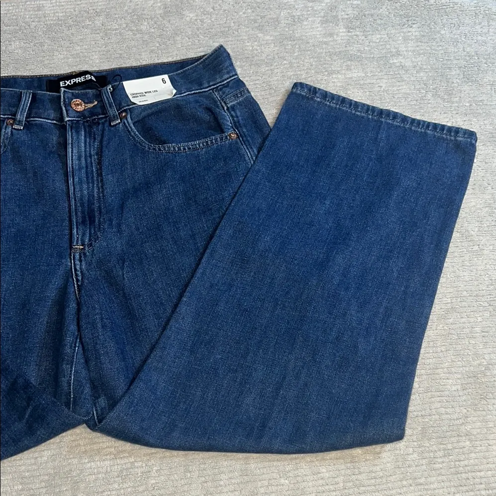 Express Blue cropped wide leg high rise size6.                          order151 - Image 6