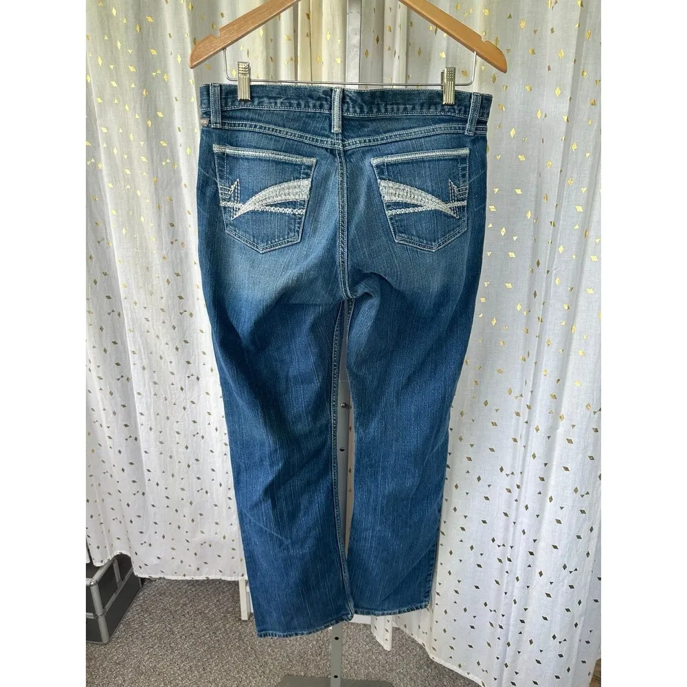 Cruel Girl Slim Caroline Medium Wash Factory Faded Embroidered Pockets Jeans 11L - Image 4