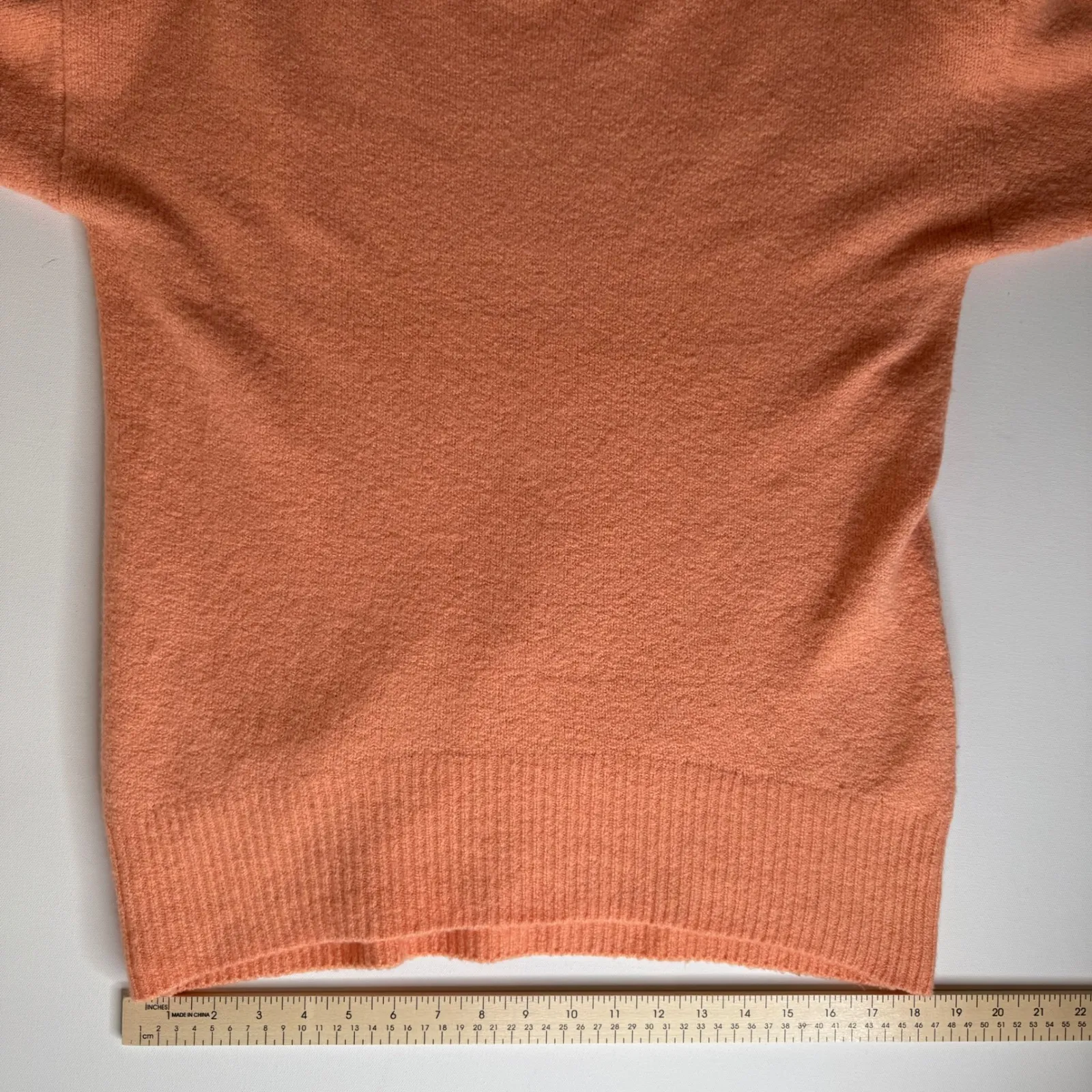 By Anthropologie‎ Peach Sweater Sz S Knit Pullover Boat Neck Long Sleeve Comfort - Image 11