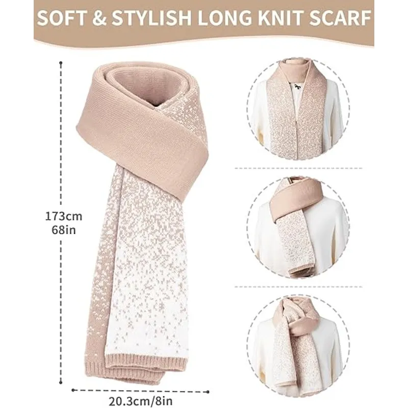 Remifa 3 In 1 Women's Winter Beanie Hat Scarf Gloves Set - Image 3