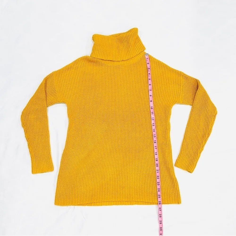 Halogen  Mustard Yellow Chunky Turtleneck Sweater - Image 7