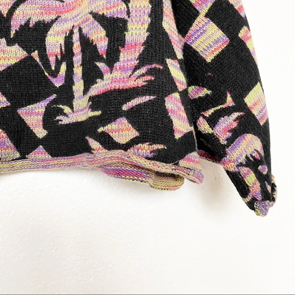 UO Cape Print Oversized Cropped Sweater Size XS - Image 7