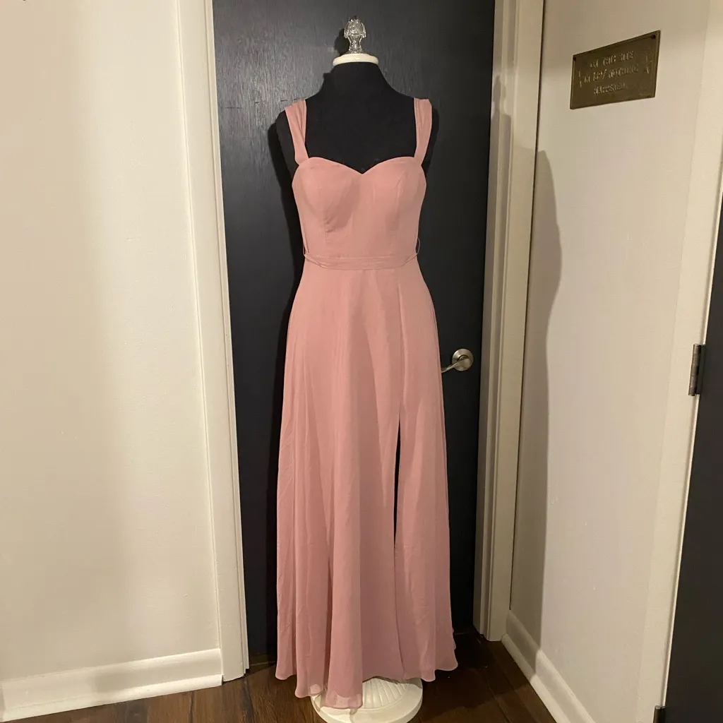 💜 Azazie Aaron Dusty Pink Bridesmaid Dress with Sweetheart Neckline - Image 3