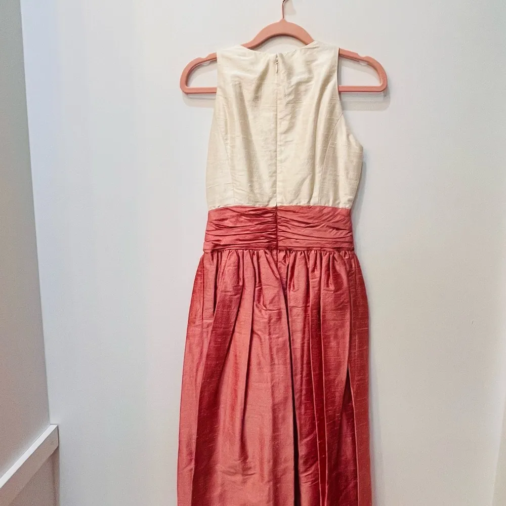 watters and watters vintage classy dress sz 4 white pink - Image 6