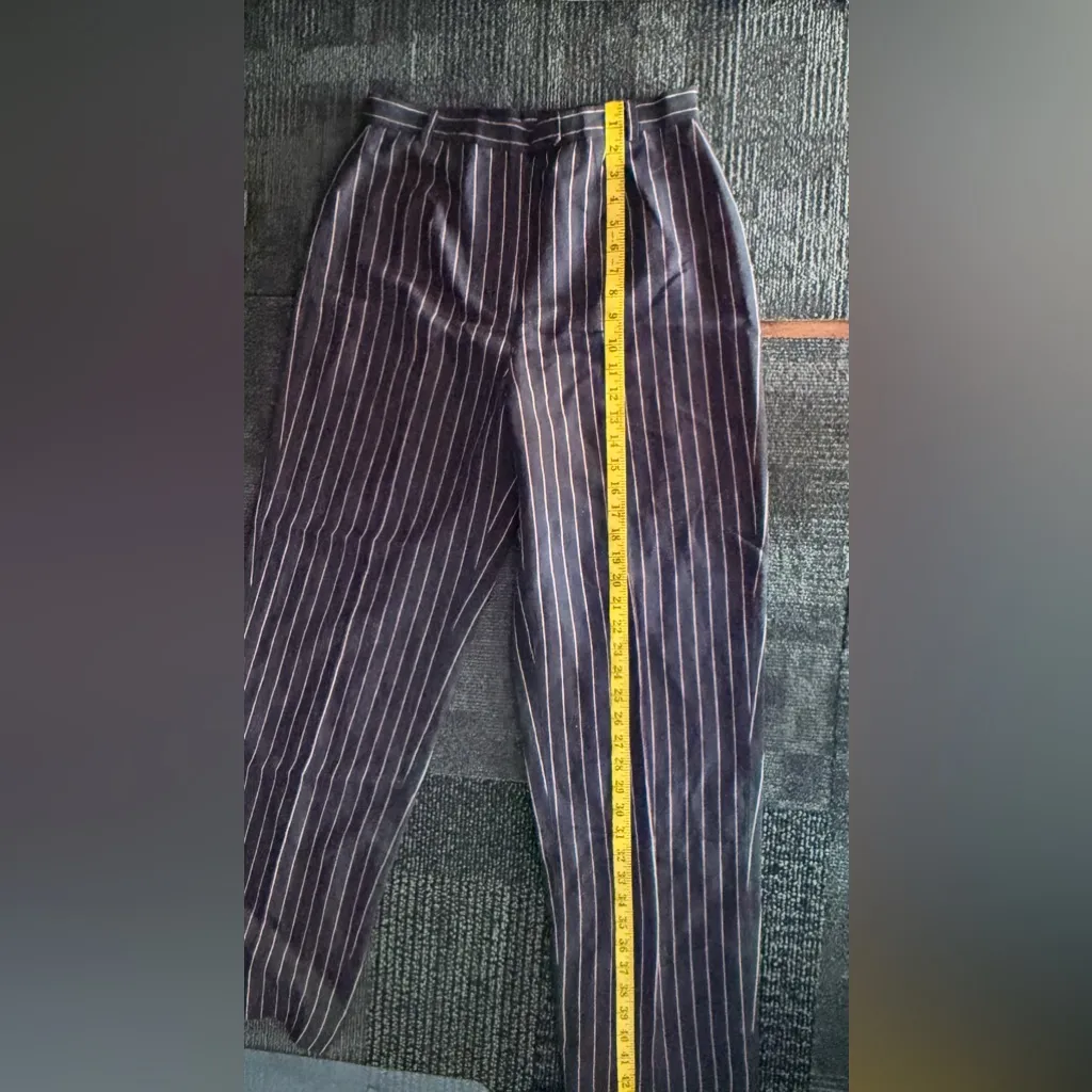CASUAL CORNER Linen Blend Pinstripe Dress Pants Navy Pink – Size 10 NWT Blue - Image 11