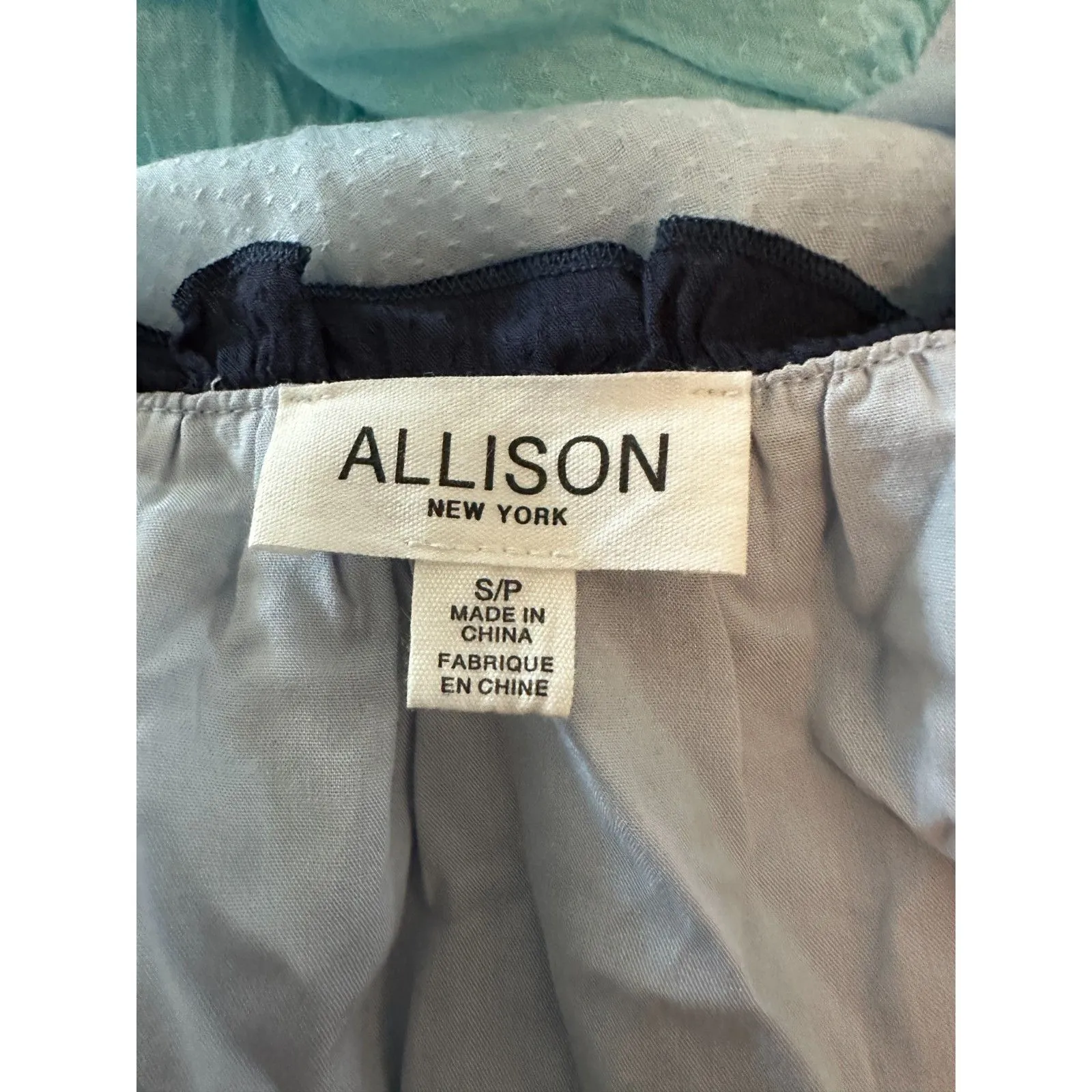 ALLISON NEW YORK Simone Tiered Maxi Dress Ombre Blue Size Small - Image 5