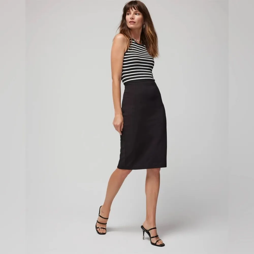 WHBM White House Black Market Classic Black Pencil Skirt Size 0 - Image 2