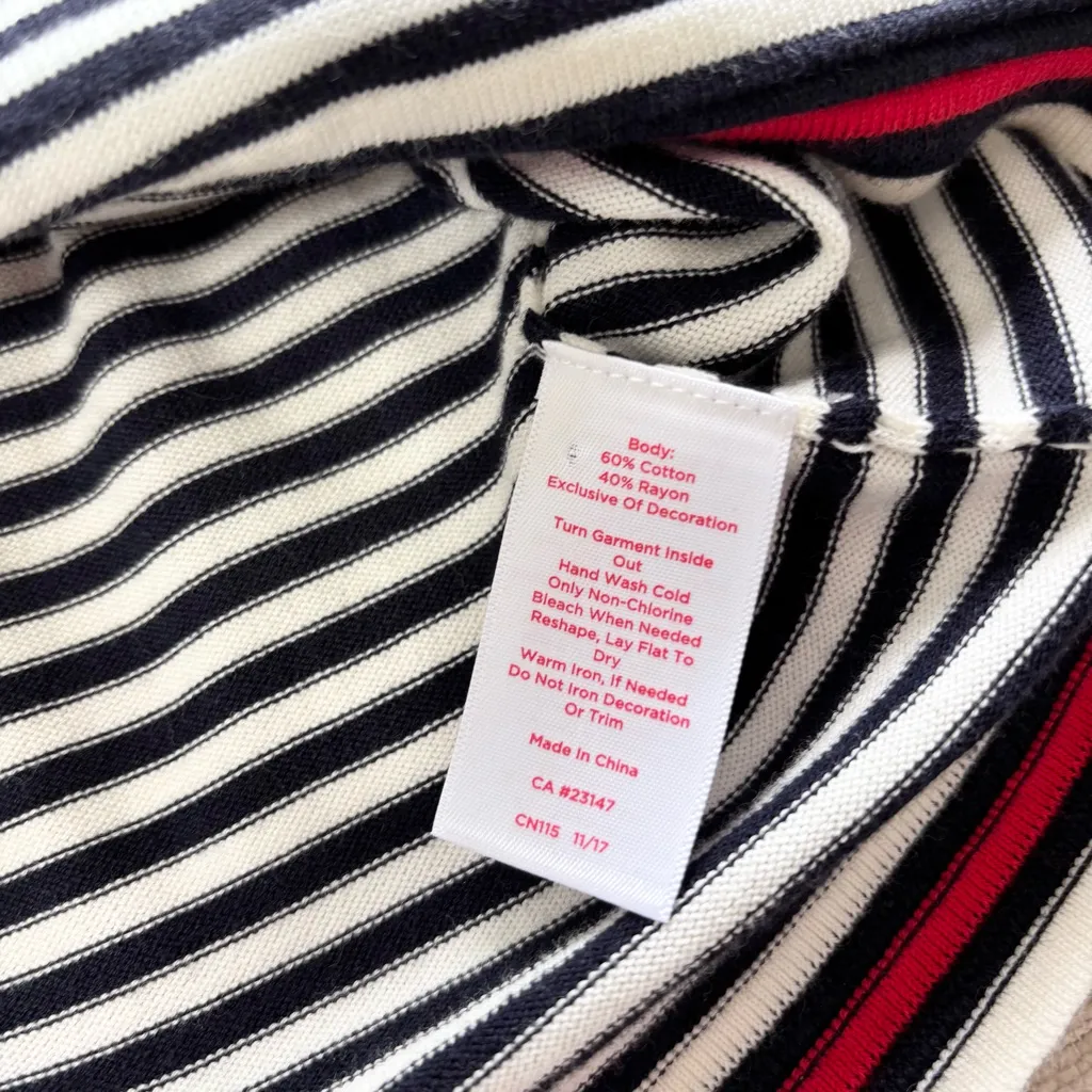 Talbots O, THE OPRAH MAGAZINE COLLECTION EMBROIDERED STRIPE CARDIGAN Size‎ XLP - Image 9