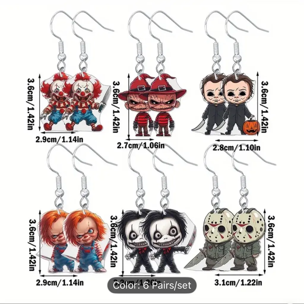 Halloween Earrings Horror Movie Character 80s Scary Movies Fandom - Image 2