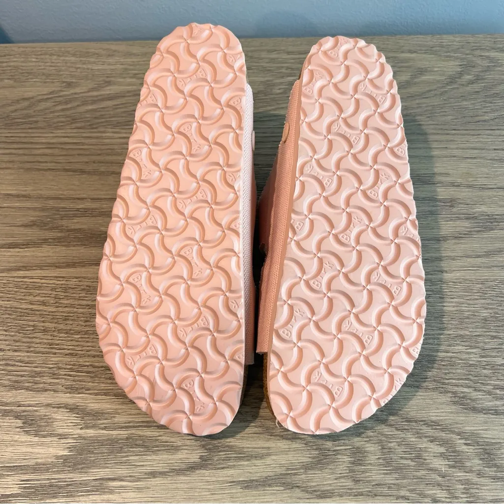 Birkenstock NWOT Arizona Vegan Soft Pink Canvas Size 41 Sandals Slip On Shoes - Image 10