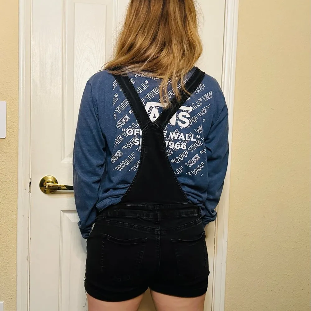 Women's Juniors Cute Denim Overall Shorts - Image 5