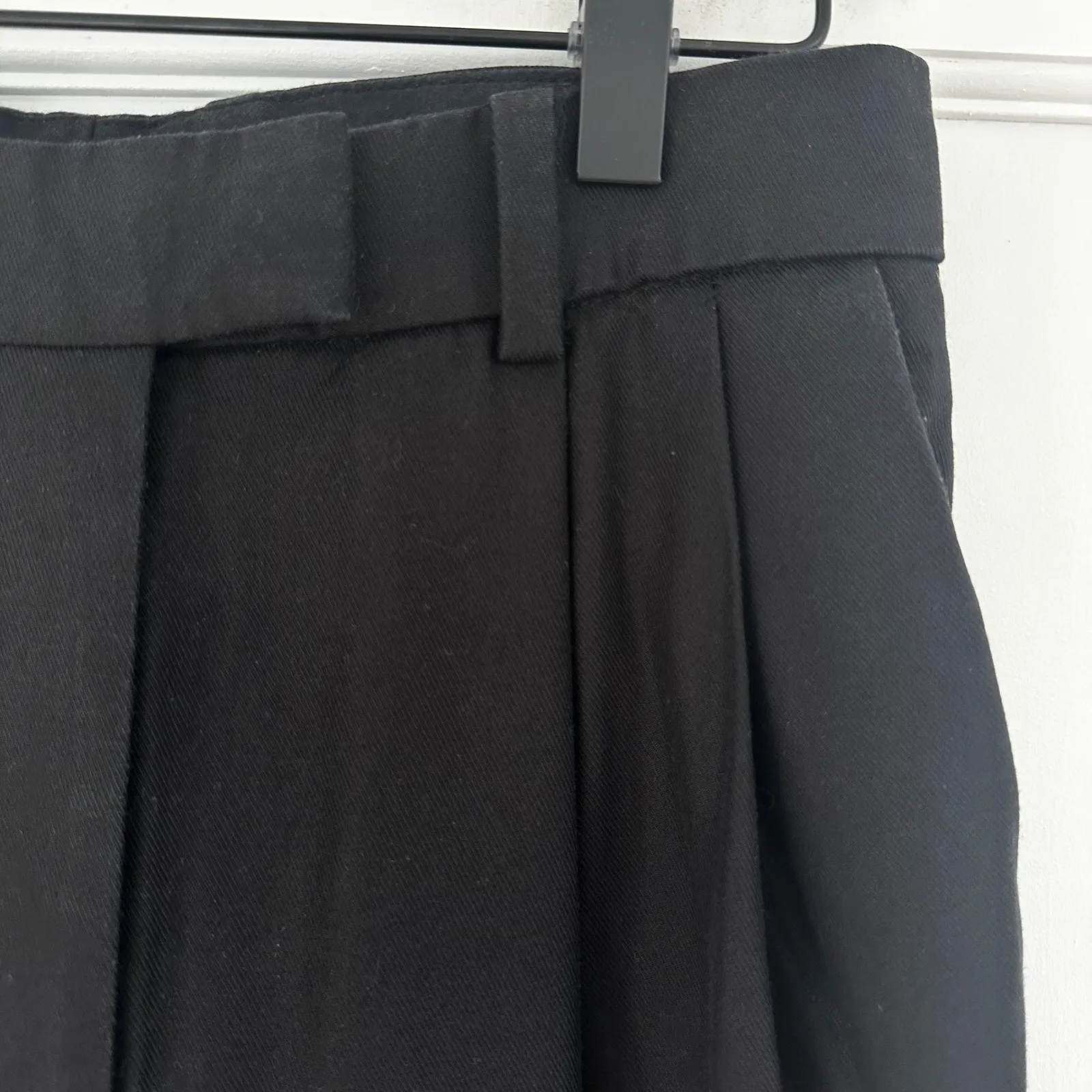 COS Pleated‎ Trousers High Waist Cuffed Hem Relaxed Fit Black Size 2 - Image 6