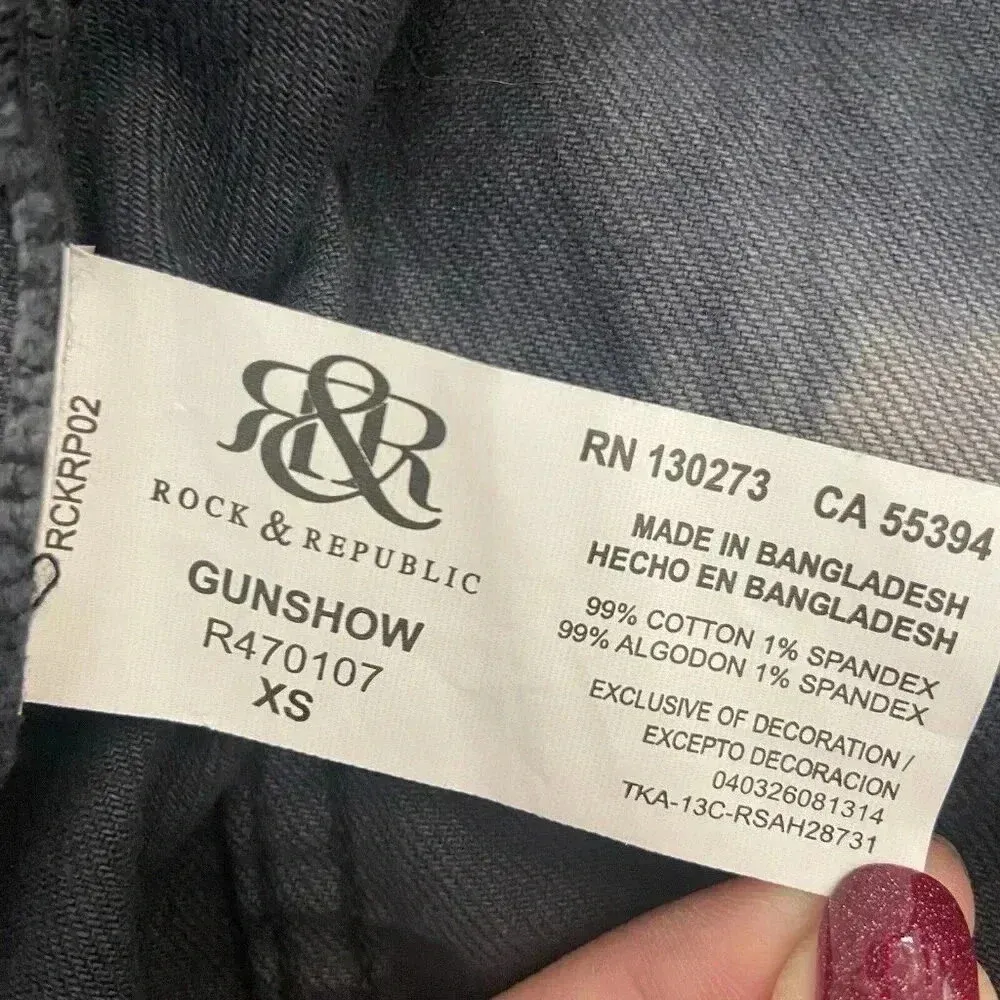 Rock‎ & Republic Gunshow Vest Women's Size XS Black Denim Studs Biker Punk NWT - Image 11