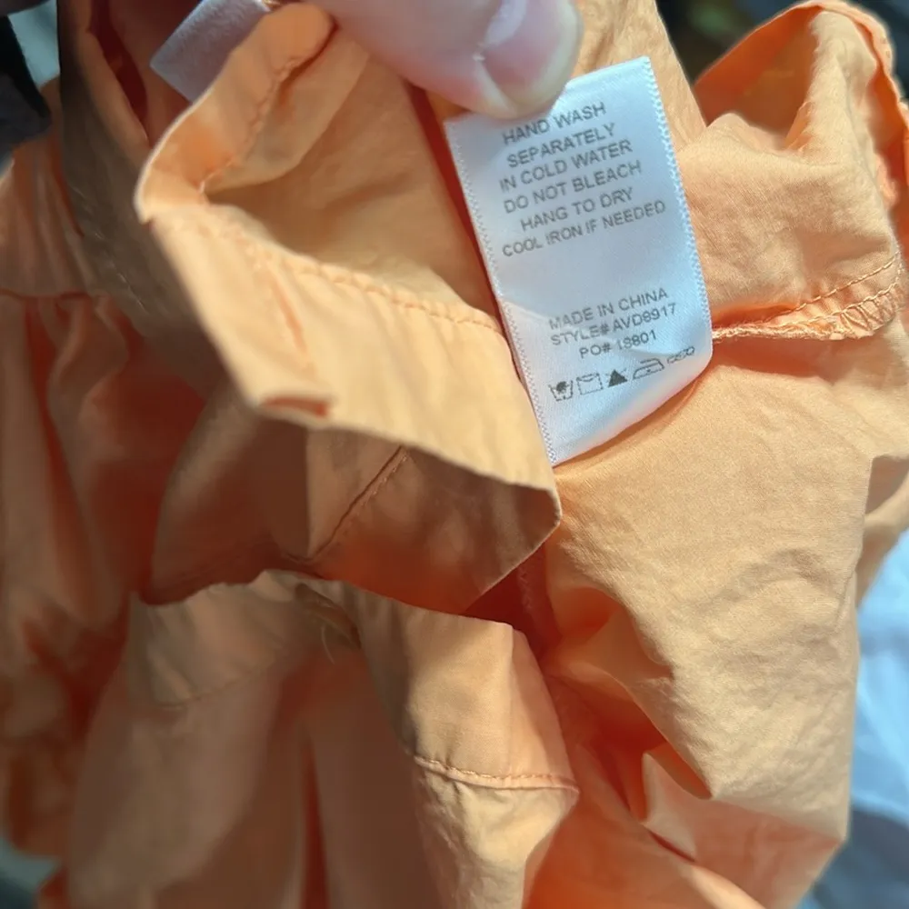 AVARA Orange Ruffled Sleeveless Button - Image 6