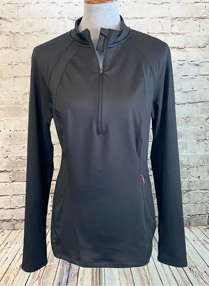 Spyder Half Zip Black Athletic Pullover Sweater Layering Large NWT - Image 1