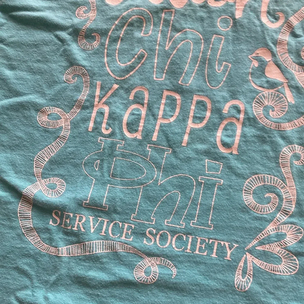 Comfort Colors Chickadees T-Shirt Light Blue Unisex Size Large Rush Chi Kappa - Image 8