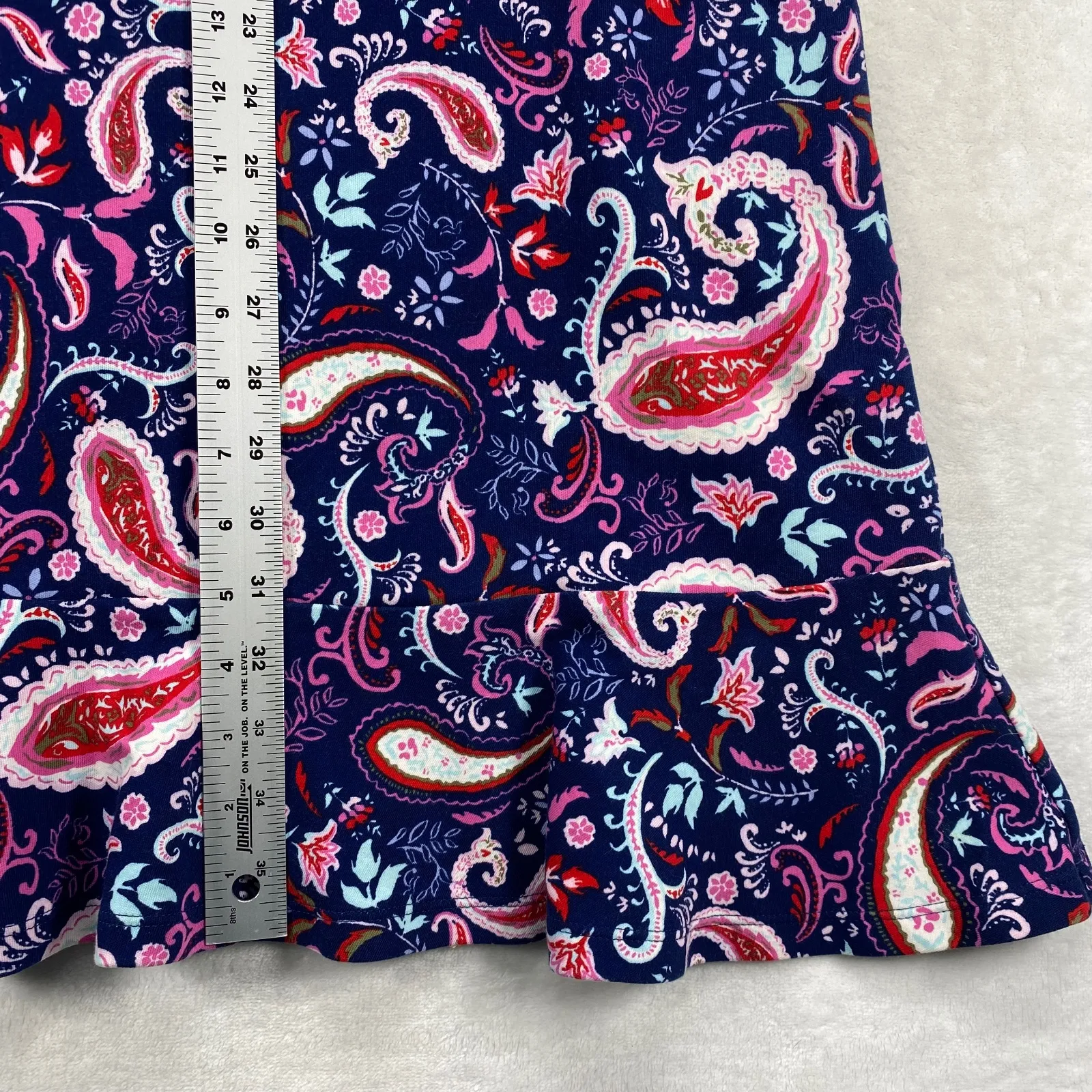 Talbots Paisley Print Cotton Flouncy‎ Dress Sleeveless Ruffle Hem Petite XL - Image 4