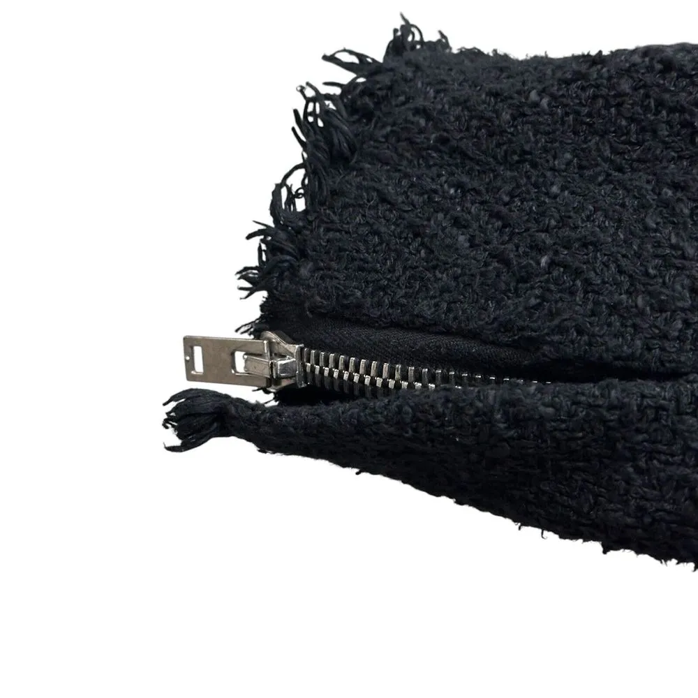 IRO Agneta Black‎ Boucle Tweed Knit Jacket Size 2 Full Zip Pockets - Image 4