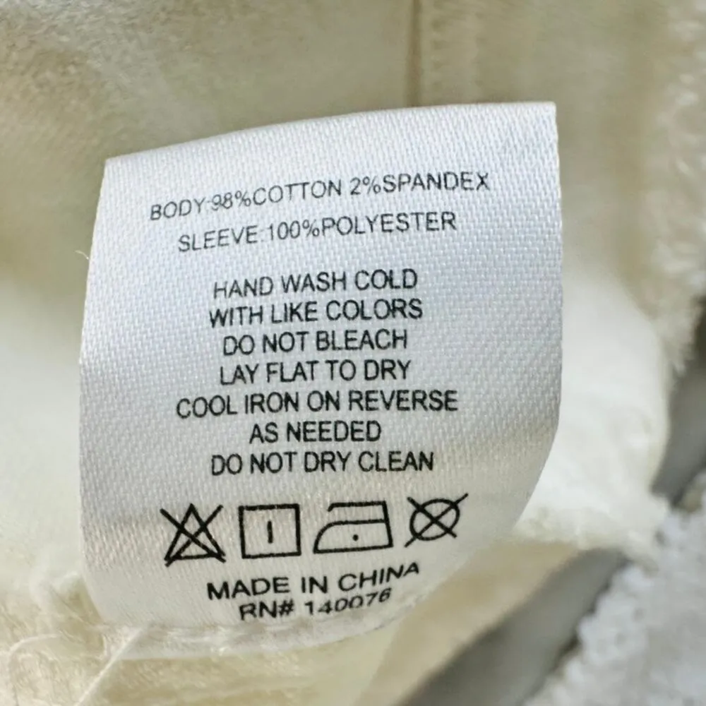 Generation Love Rosie Jean Jacket Size XS White Sequins Off-White Denim - Image 6