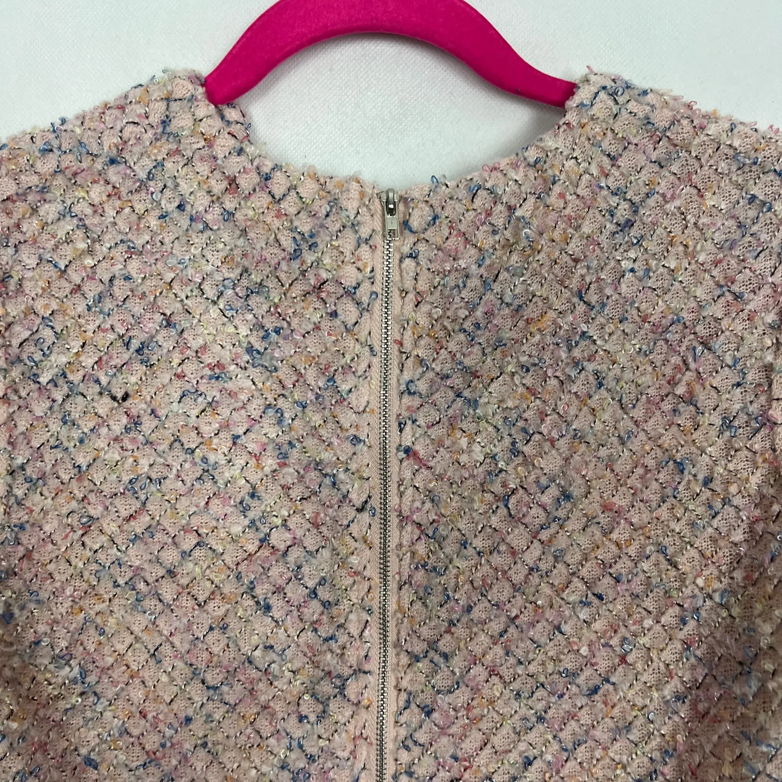 Aqua Popcorn Knit Pink Cropped Top and Skorts Set Size XS - Image 5