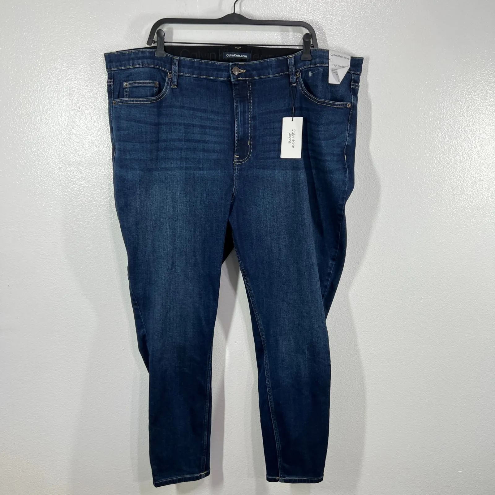 Calvin Klein Jeans 24W High Rise Skinny Stretch Dark Wash Repreve‎ Eco Denim NWT - Image 2