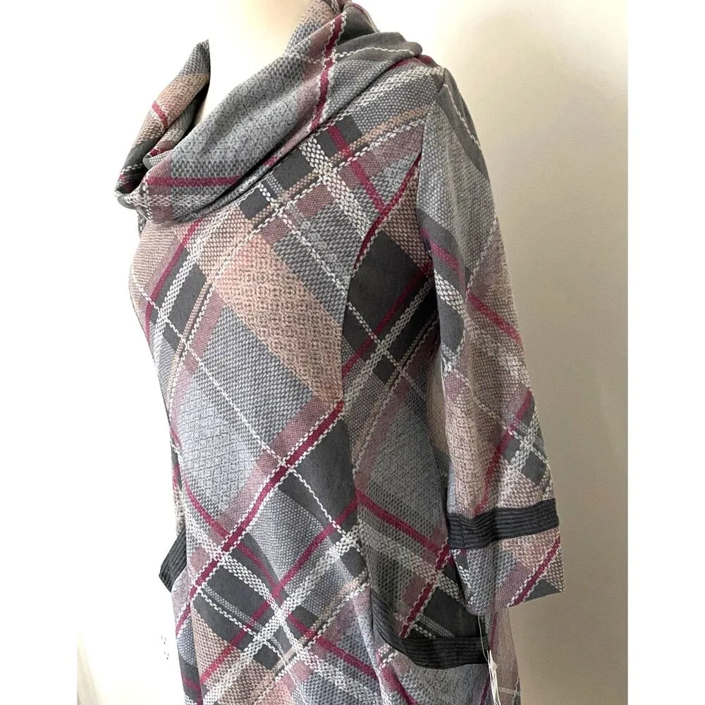 NWT Signature by Robbie Bee Cowl Neck Plaid Shift Clueless Preppy Dress PS Pink Size undefined - Image 4
