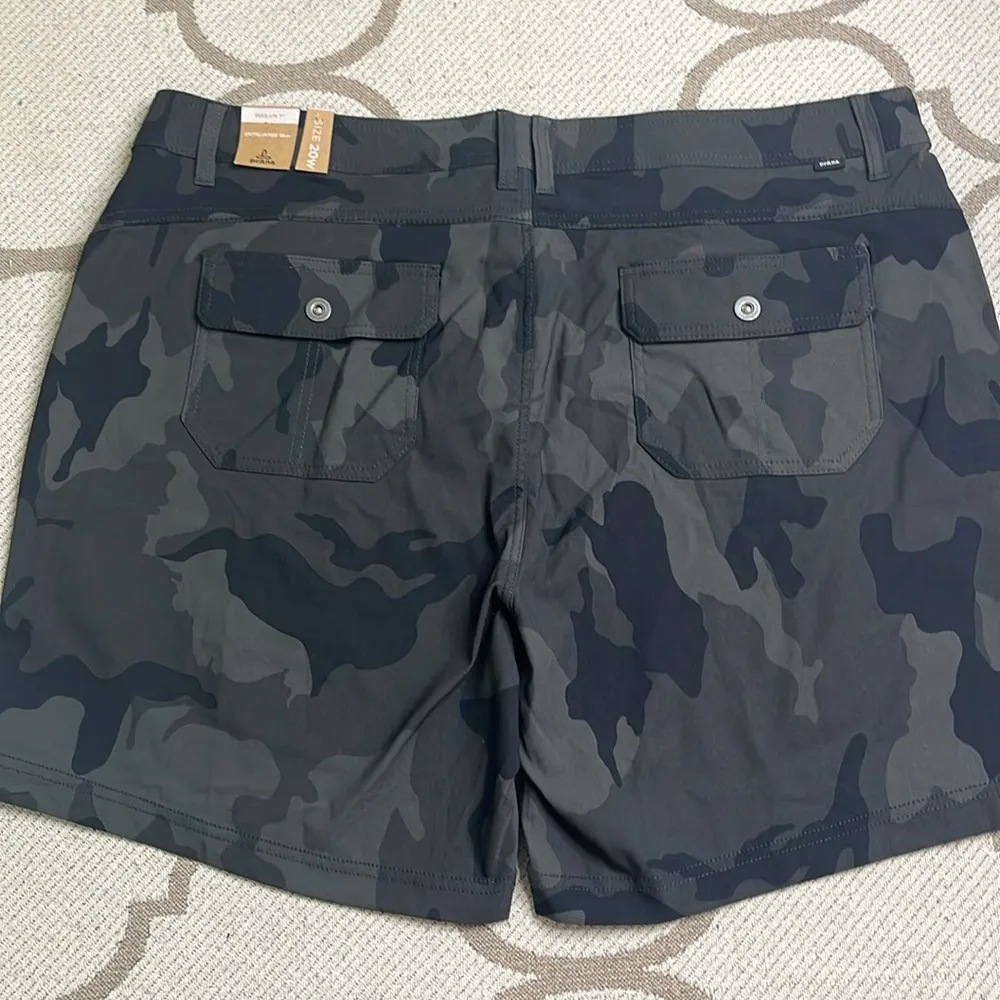 Prana Halle Short Plus II Charcoal Camouflage Women's 7” inseam Shorts, size 20W - Image 10