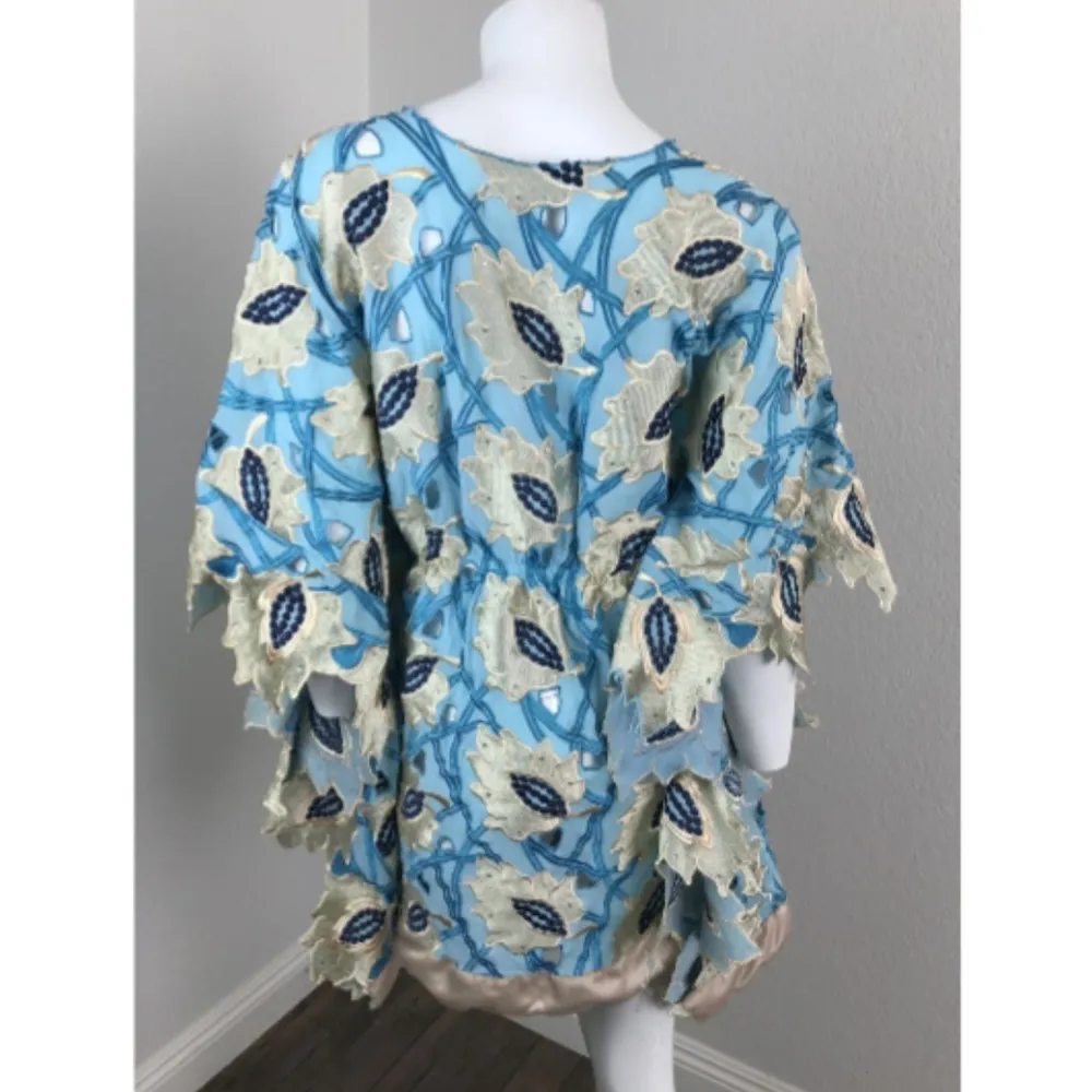 SAKARA Bola Tito Top Floral Blue beach Coverup Size undefined - Image 3