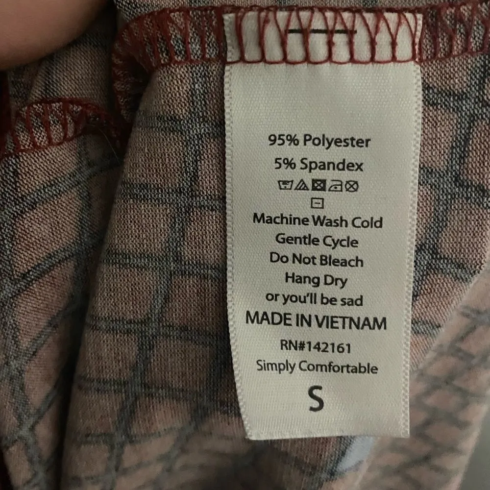 LULAROE | Irma Multicolor Geometric Red Half Sleeve Tunic Top Shirt Size S - Image 7