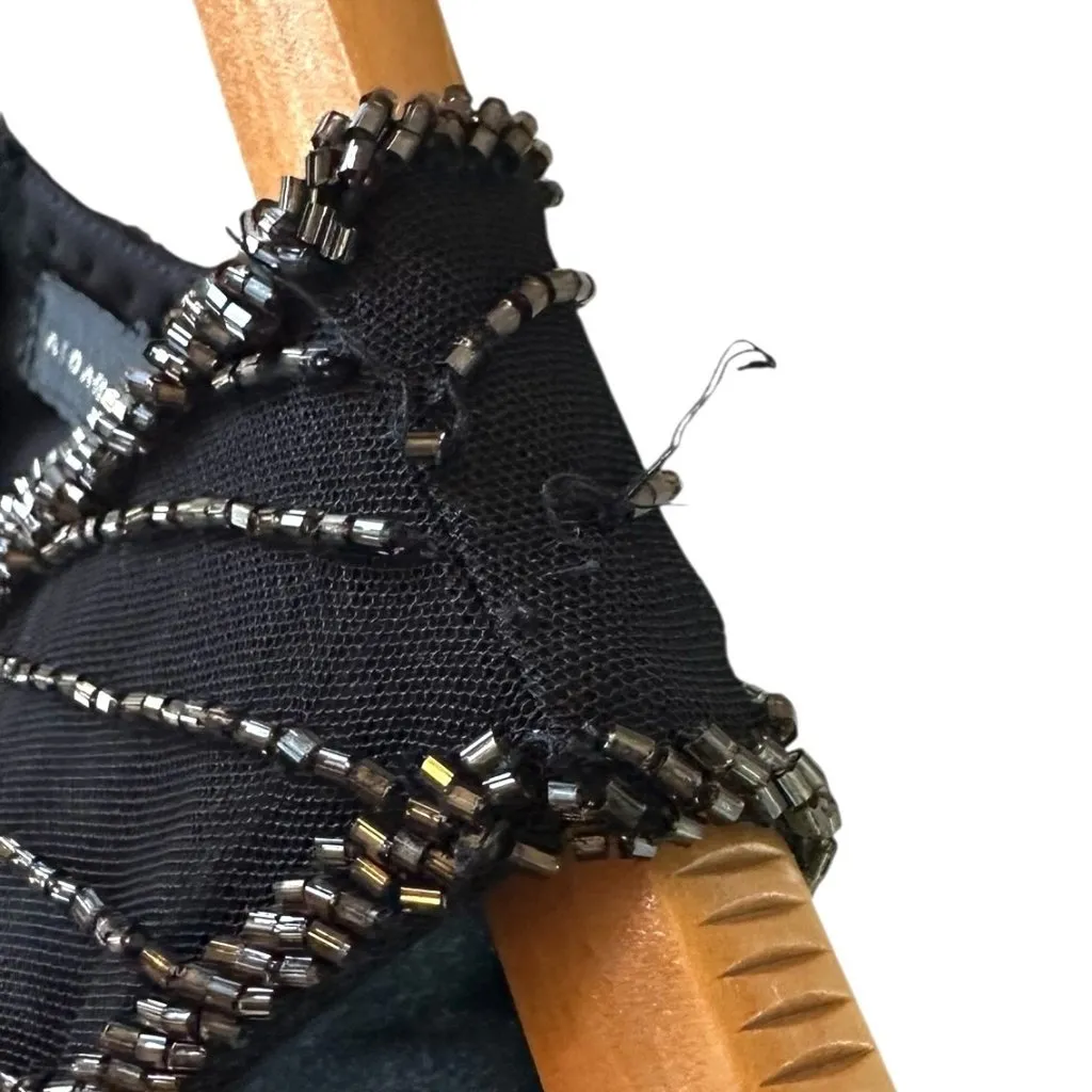 NWT Aidan Mattox Black Beaded Evening Gown Formal Long Dress Size 4 - Image 7