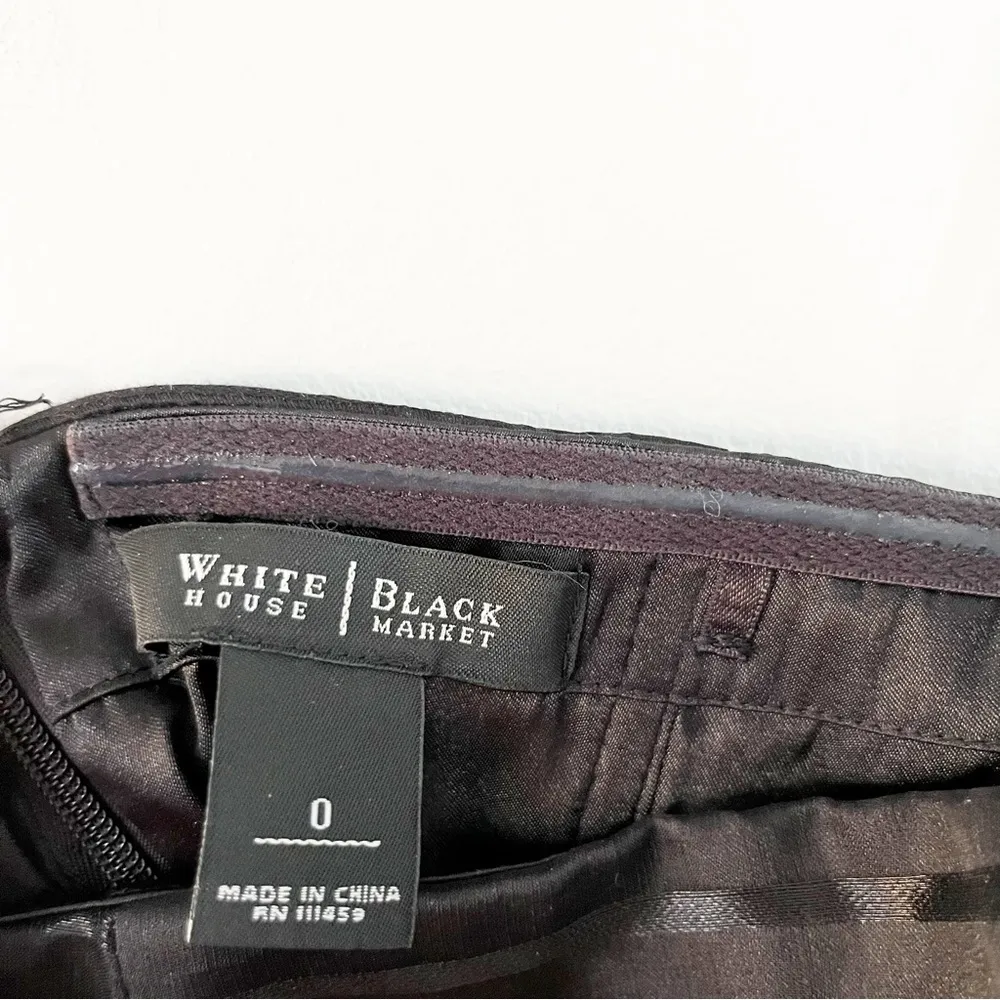 White House Black Market Black Strapless A line Cocktail Dress Size 0 - Image 4