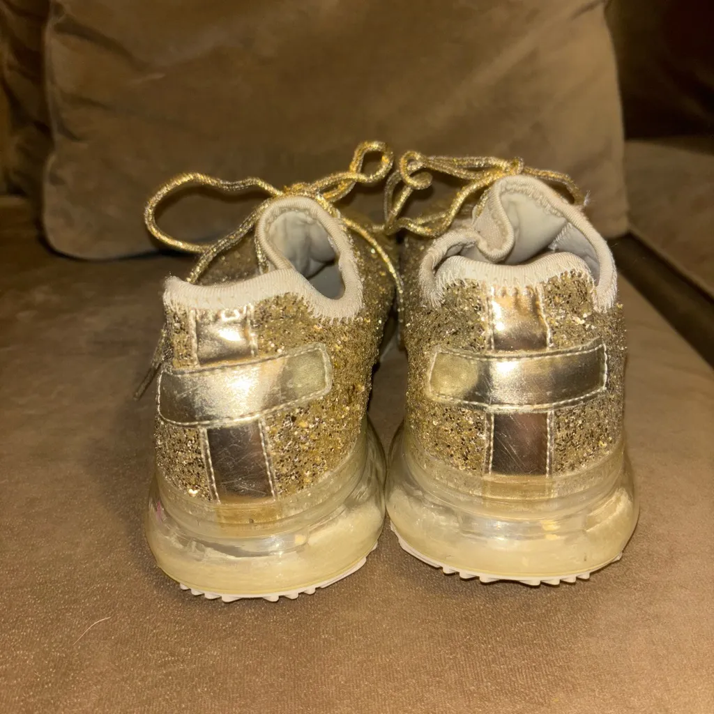 Gold Glitter Women's Sneakers - Image 4