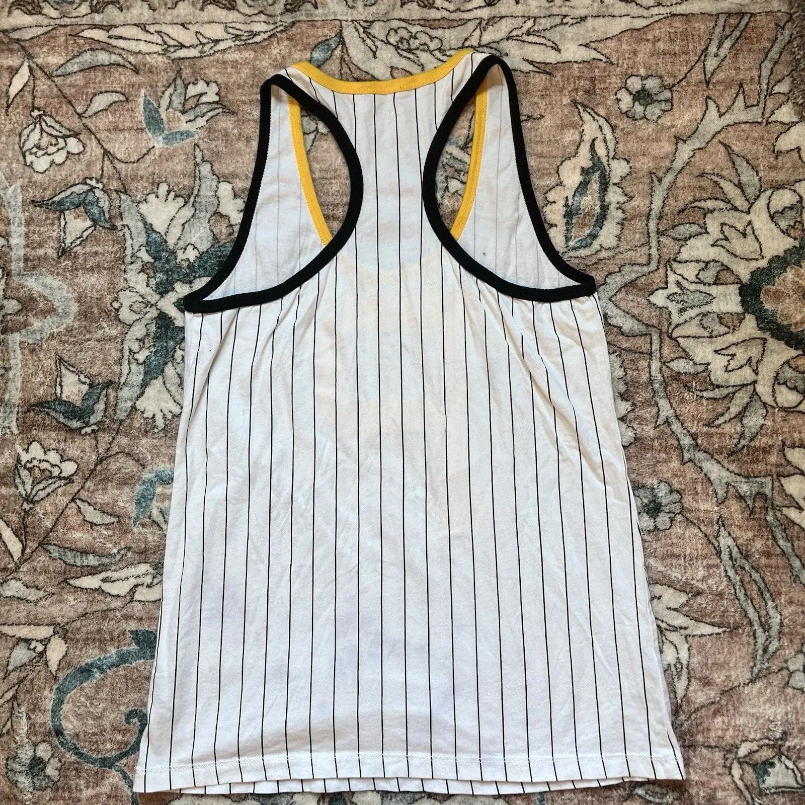 MLB 5th & Ocean Women's Racerback Pinstripe Glitter Tank Top T-Shirt Size Small - Image 7