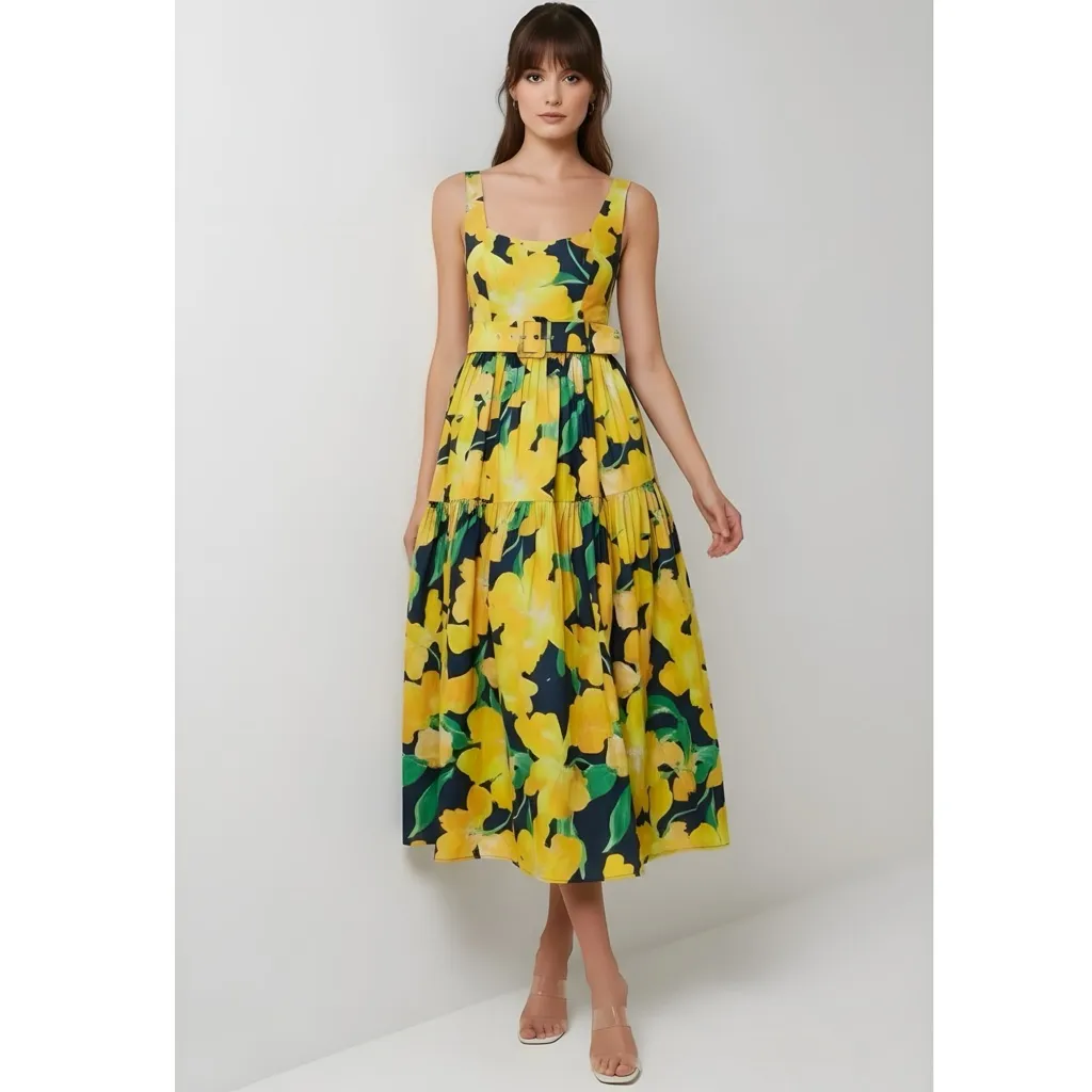HUTCH x ANTHROPOLOGIE Alice Maxi Dress, Navy Watercolor Orchids, 18W - Image 5