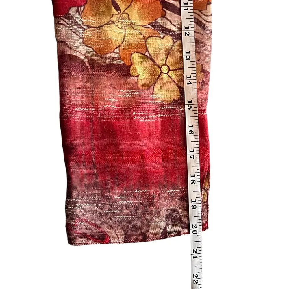 Mishca Women's Yellow & Pink Floral Shear Cardigan Size M - Image 5