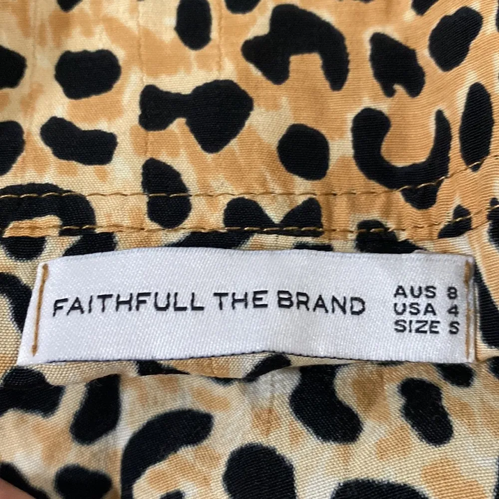 Faithfull the Brand Le Chinq animal Valois leopard print midi wrapped skirt sz 4 - Image 11