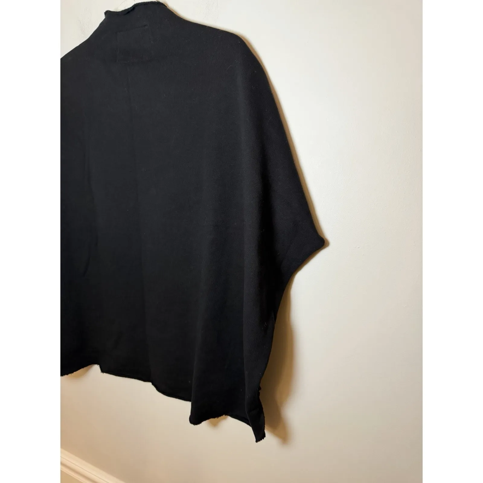 Frank & Eileen Audrey Funnel Neck Capelet Triple Fleece One Size Black NEW $219 - Image 9
