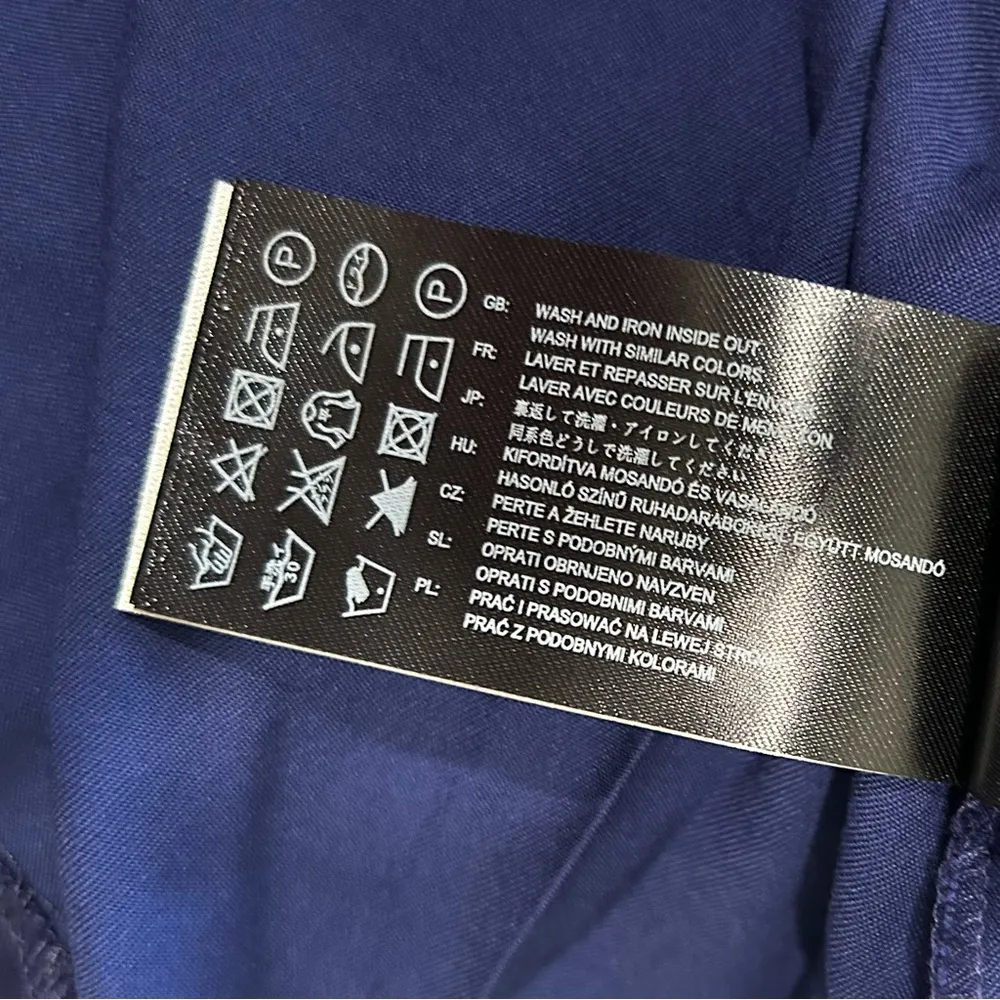 NWT SuperTrash ST Studio Navy Ruffle Off Shoulder Long Sleeve Mini Dress Size S Blue - Image 7