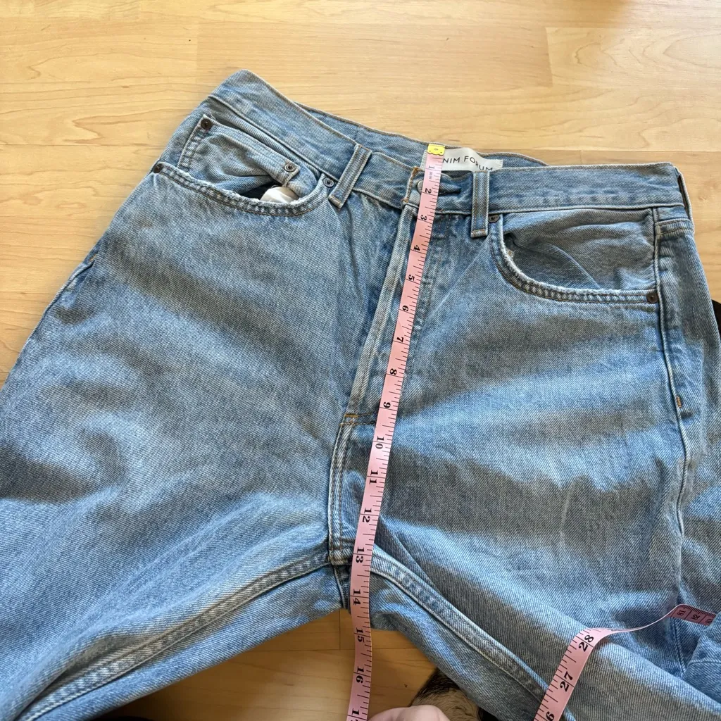 DENIM FORUM The Boyfriend High Rise Loose Jeans Size‎ 28 Blue - Image 7