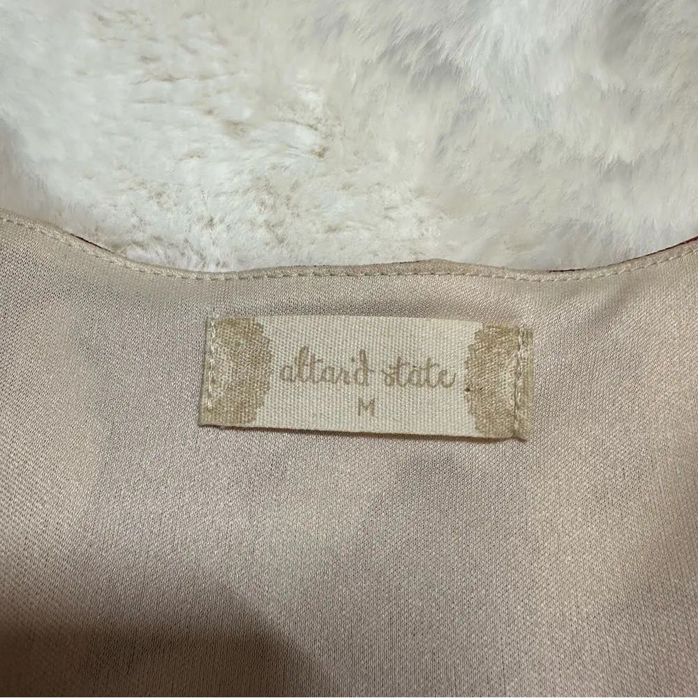 Altar'd State Peach Pink Floral Rose Pattern Dress, M - Image 3