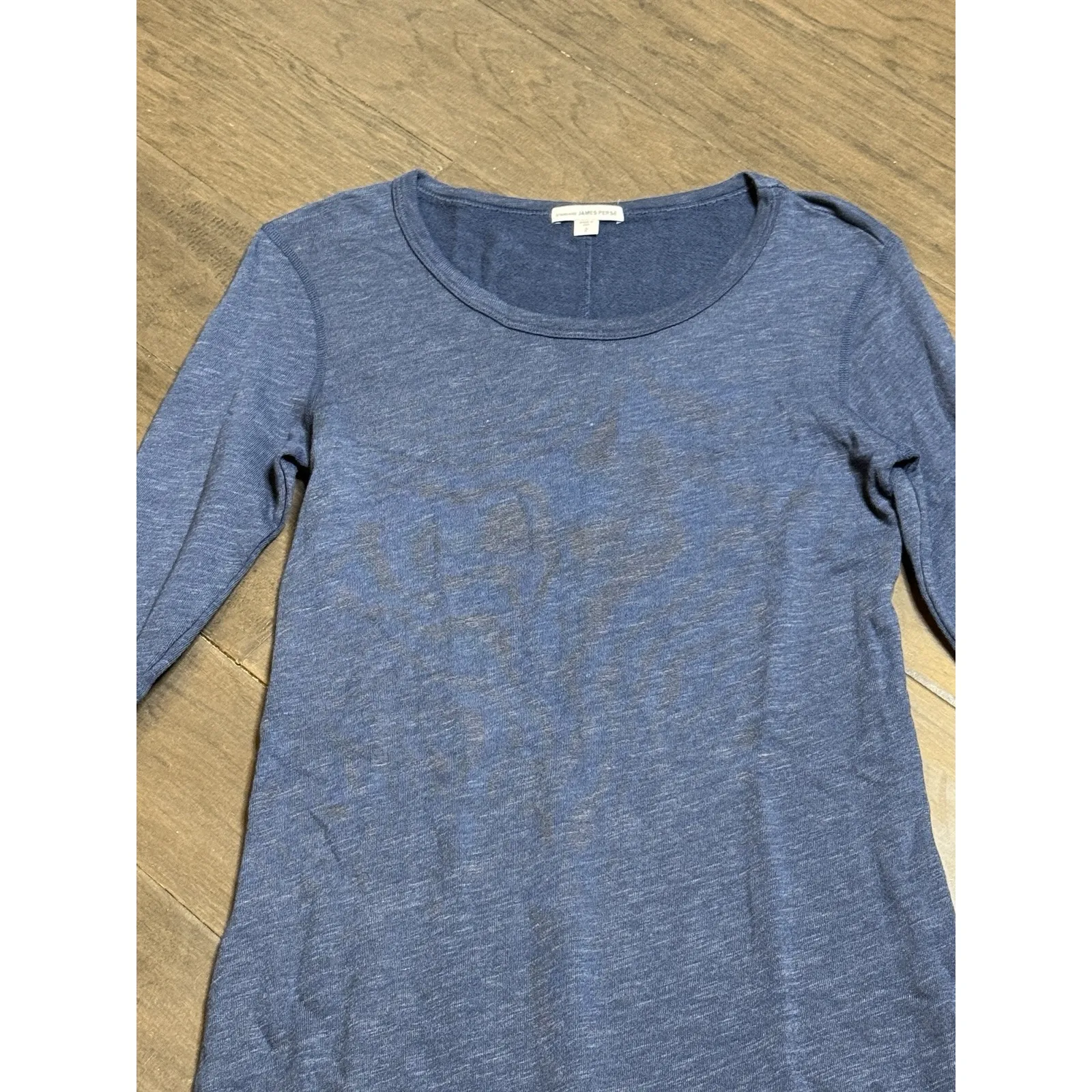 Standard James Perse Long Sleeve T-shirt Dress Size 2‎ Medium Blue Modal Blend - Image 3