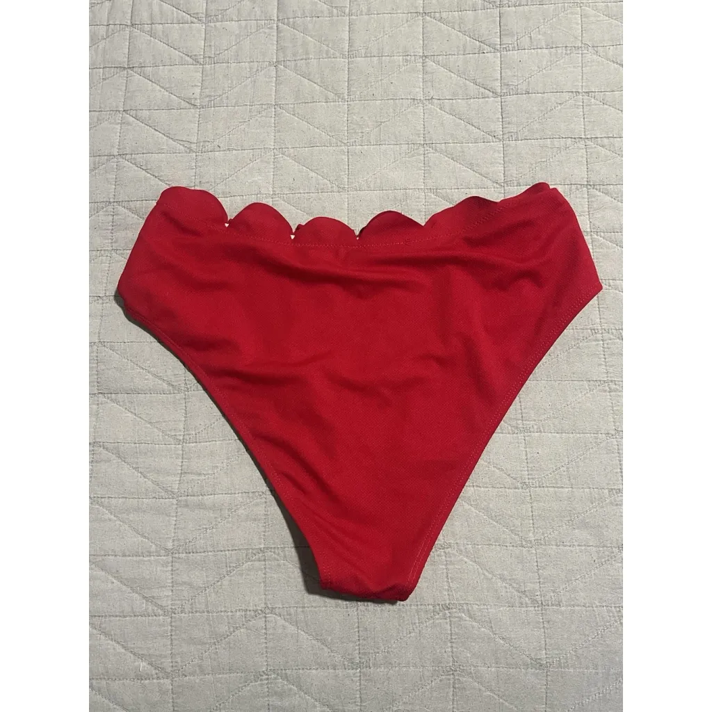 Zaful Bikini 2 Piece Swim Suit Womens Size XL Red Hipster Lace Back Top Padded - Image 12