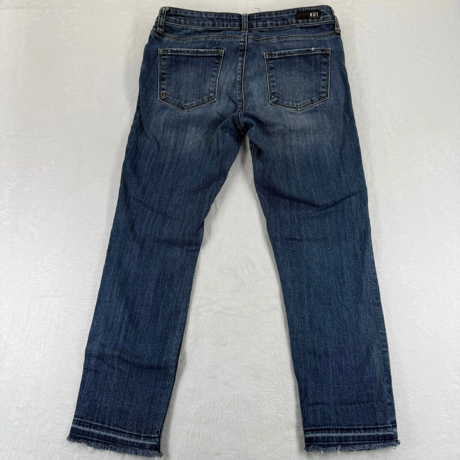 KUT From The Kloth Reese Ankle Straight Leg Jeans Women Size 6 Frayed Hem - Image 12