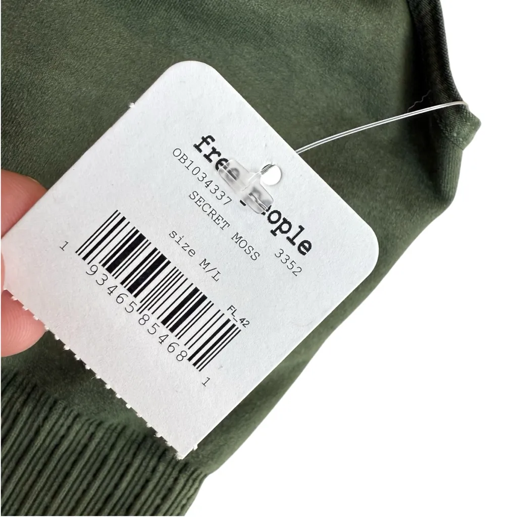 Free People‎ Movement Women’s M/L Good Karma Racerback Crop Moss Green Yoga New - Image 5