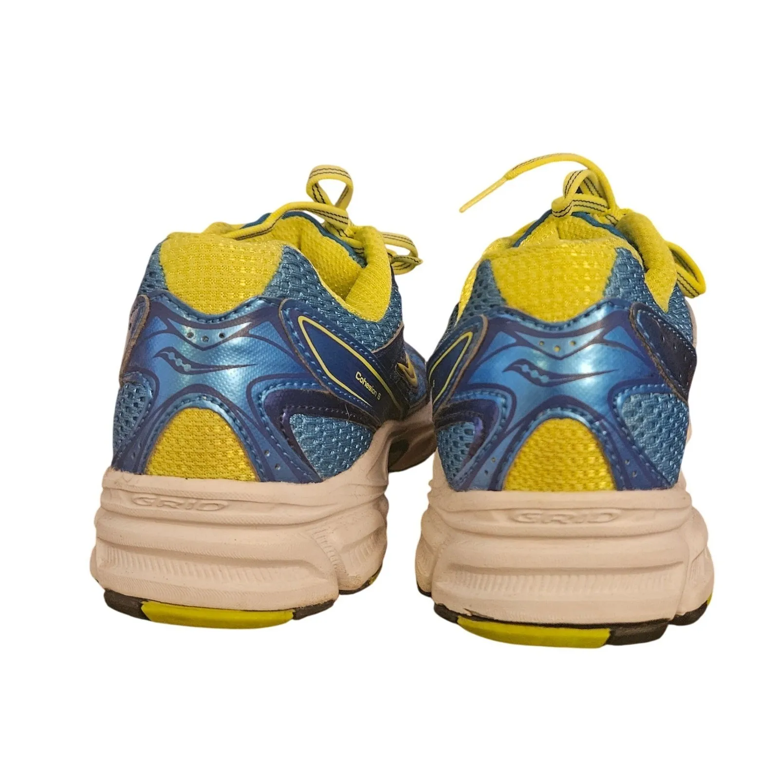 Saucony Cohesion 6 Blue Purple Citron Athletic Road Running Shoes Size 7.5 - Image 2