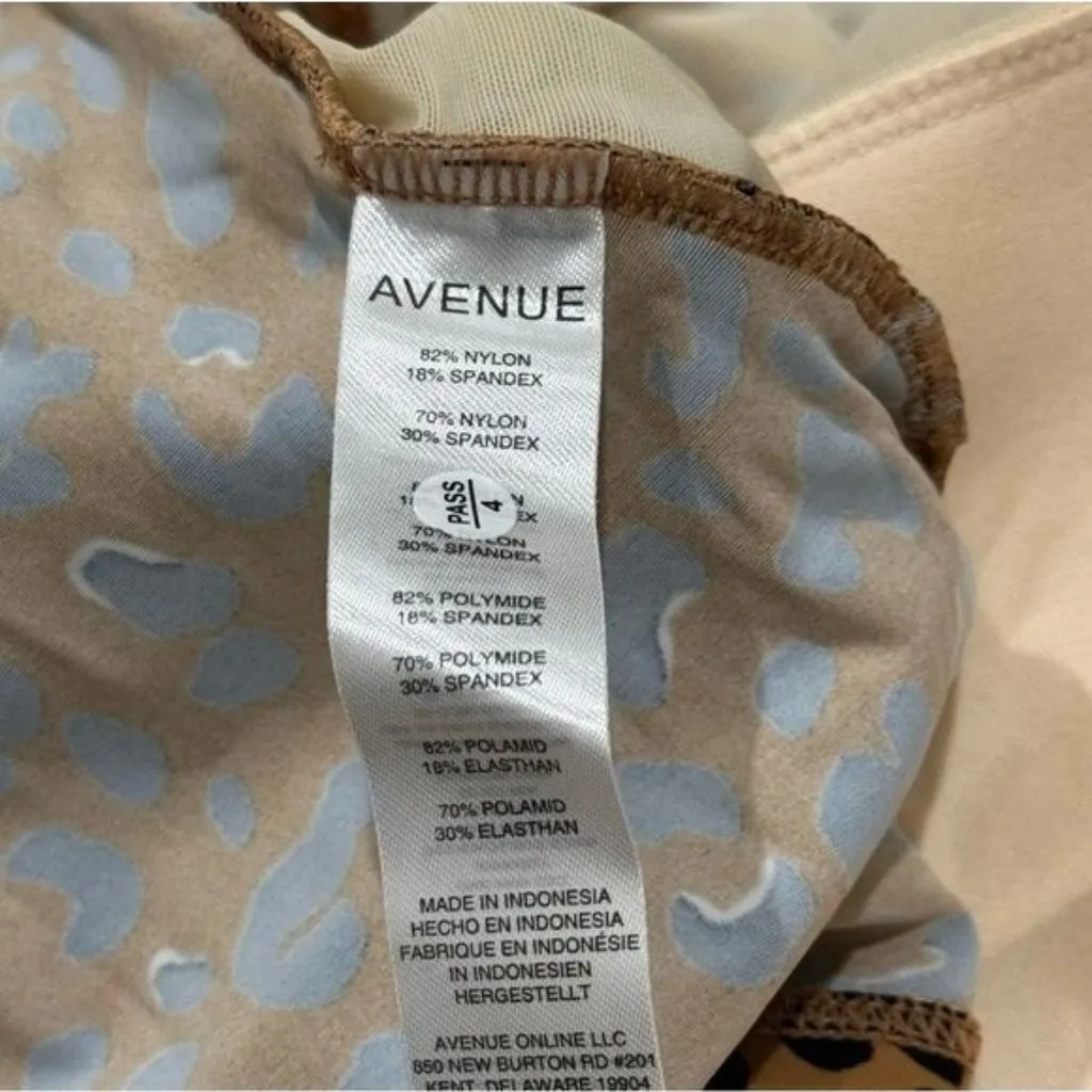 NEW Avenue Tan Black Gold Cheetah Print Halter One Piece Swim Resort Coastal 26W - Image 7